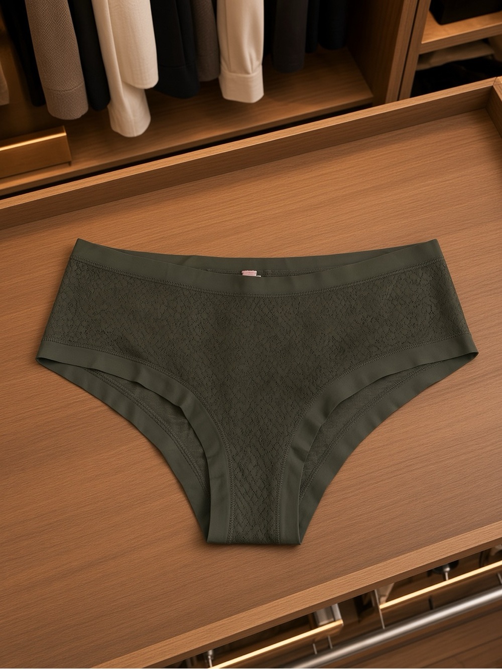 Victoria's Secret Olive No Show Snake Mesh Cheeky Panty